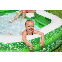 Piscina BESTWAY 231x231x51 cm, 282 l, suport pahare, scaun
