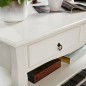 Masuta cafea 100x60x49 cm, picioare lemn pin alb, MDF, 2 sertare, raft depozitare