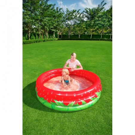 Piscina gonflabila copii, 160x160x38 cm, imprimeu capsune, 390 litri, rotunda