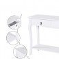 Masa tip consola 100x33x79 cm, 2 sertare, picioare lemn pin, blat MDF, alb Masa tip consola 100x33x79 cm, 2 sertare, picioare lemn pin, blat MDF, alb