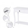 Masa tip consola 100x33x79 cm, 2 sertare, picioare lemn pin, blat MDF, alb