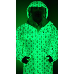 Material textil verde glow luminescent, 1.45 mp, lavabil, 190g/mp