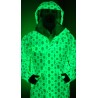 Material textil verde glow luminescent, 1.45 mp, lavabil, 190g/mp