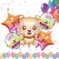 Kit aranjament 5 baloane Happy birthday Teddy Bear 44.5x71 cm, folie