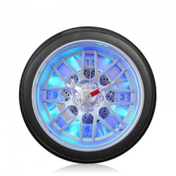 Ceas roata masina iluminat LED, diametru 35.2 cm, quartz, analog