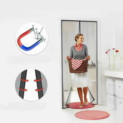 Plasa magnetica anti insecte pentru usa, 130x220 cm, reutilizabila, transparenta