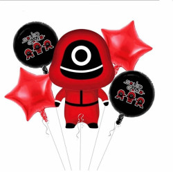 Kit 5 baloane Squid Game 68x44 cm, aranjament party balon folie