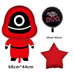 Kit 5 baloane Squid Game 68x44 cm, aranjament party balon folie
