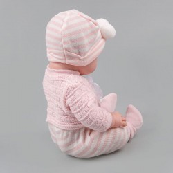 Papusa bebelus 45 cm, 4 accesorii imbracaminte, hainute roz