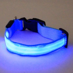 Zgarda luminoasa LED pentru caini, marime S, 3 moduri iluminare