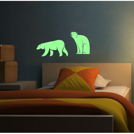 Sticker decorativ glow luminos Ursi Polari