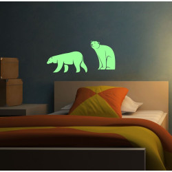 Sticker decorativ glow luminos Ursi Polari