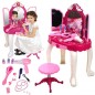 Masuta de machiaj interactiva pentru fetite, 18 piese, plastic, roz