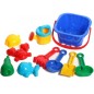 Set jucarii pentru nisip, 10 piese, lopata, galeata, stropitoare, plastic, multicolor