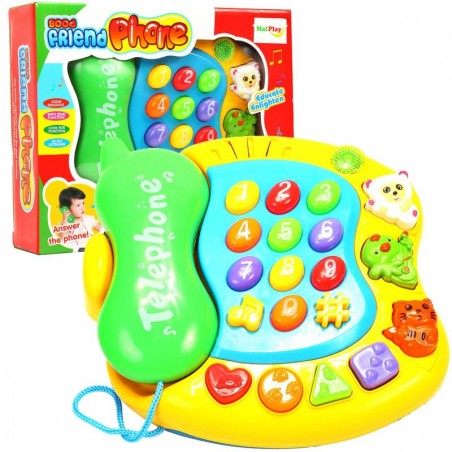 Telefon interactiv pentru copii, sunete si lumini, plastic, multicolor