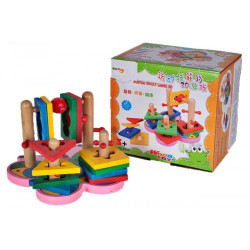 Puzzle educativ din lemn tip fluture, multicolor