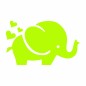 Sticker fosforescent luminos model Elefant cu inimioare