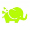 Sticker fosforescent luminos model Elefant cu inimioare