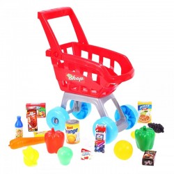 Cos de cumparaturi pentru copii, accesorii incluse, plastic, multicolor