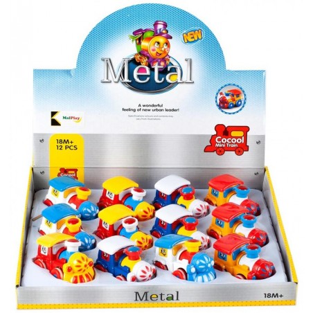 Locomotiva de jucarie, 4 culori incluse, metal, multicolor