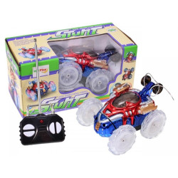 Masinuta off-road cu telecomanda, husa detasabila, lumini, plastic, albastru