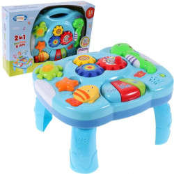 Masa educativa pentru copii 2 in 1, muzica, lumini, plastic, multicolor