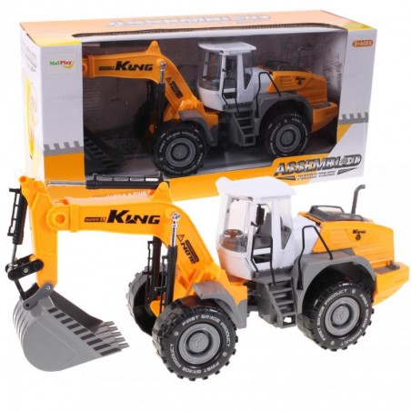 Excavator de jucarie cu tractiune, plastic, portocaliu