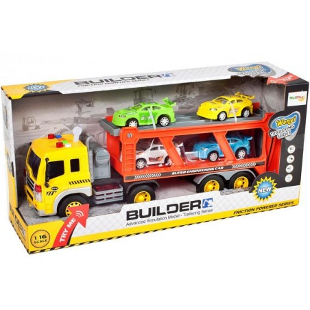 Camion de remorcare, 4 autoturisme incluse, multicolor, plastic