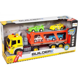 Camion de remorcare, 4 autoturisme incluse, multicolor, plastic