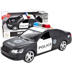 Masina de politie pentru copii, emite sunete si lumini, plastic, negru