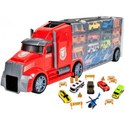 Camion cu masinute, 5 masinute incluse,  plastic, multicolor