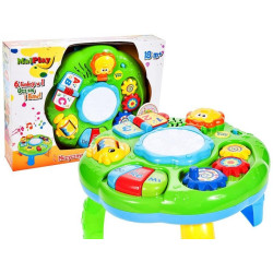 Masa educativa pentru copii 6 in 1, muzica,emite sunete, note muzicale,verde, plastic