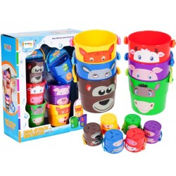 Set jucarie de baie pentru copii, tip animale, 6 piese, multicolor, plastic