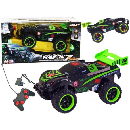Masinuta off-road cu telecomanda, efecte lumini, plastic, negru