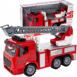 Masina de pompieri pentru copii, emite sunete si lumini, rosu, plastic
