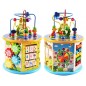 Cub educativ 8 in 1 din lemn pentru copii, numara, forme geometrice, lemn, multicolor