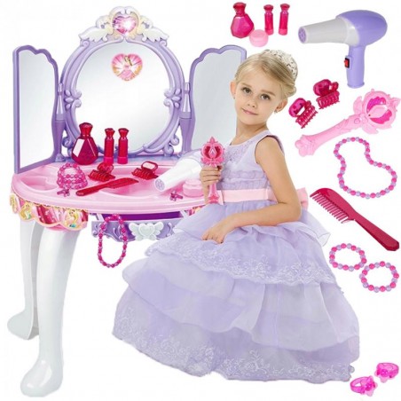 Set cosmetica pentru fetite, accesorii incluse, stimuleaza imaginatia, plastic, multicolor