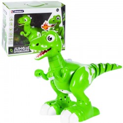 Dinozaur cu telecomanda interactiv, emite sunete si lumini, danseaza, plastic, verde
