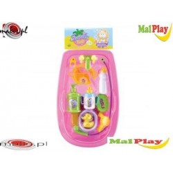 Cada baie de jucarie pentru copii, accesorii incluse, uscator, ratusca, plastic, multicolor