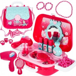 Set cosmetica pentru fetite, accesorii incluse, uscator, pieptan, plastic, multicolor