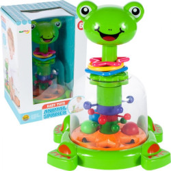 Jucarie interactiva broscuta, 4 bile incluse, plastic, verde