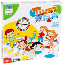 Covoras twister interactiv pentru copii, stimuleaza coordonarea mana-ochi, multicolor, varsta recomandata 3ani+