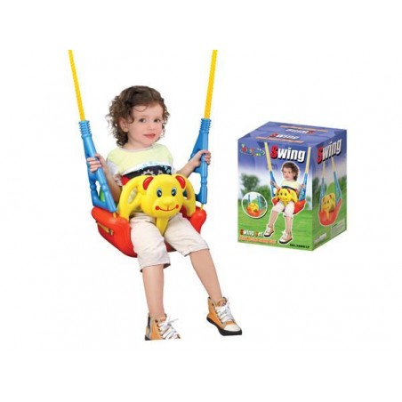 Leagan 3 in 1  interior/exterior pentru copii, ursulet inclus, spatar detasabil,  plastic, multicolor