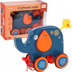 Elefant cu sfoara pentru copii, sfoara inclusa, plastic, albastru