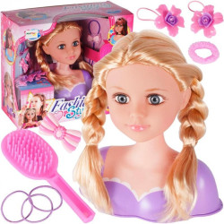 Papusa pentru coafat/machiaj, accesorii incluse, pieptan, ondulator, plastic