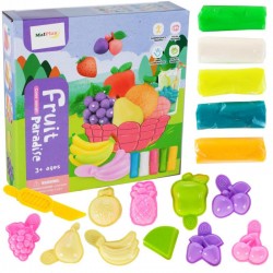 Set de joaca cu plastilina, fructe, 10 forme incluse, multicolor