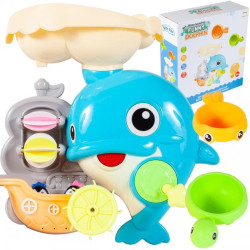 Jucarie de baie pentru copii delfin, prindere cu ventuze, albastru, plastic