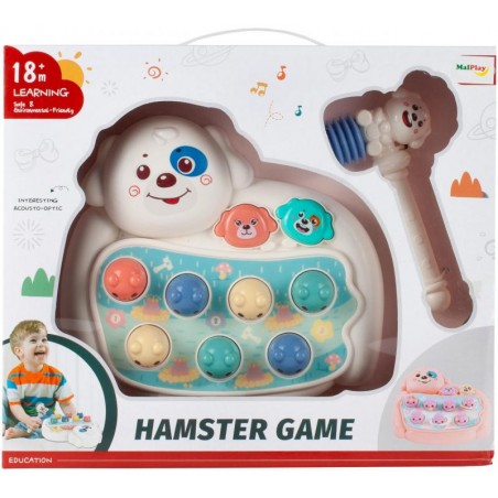 Jucarie interactiva ciocan pentru copii, emite sunete si lumini, 24,5 x 22 x 6,5 cm, plastic, alb