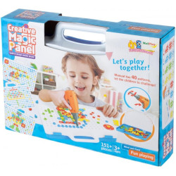 Blocuri puzzle cu surubelnita,151 piese, plastic, multicolor