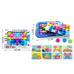 Puzzle mozaic tip ciupercute, 48 piese, 8 compozitii, plastic, multicolor